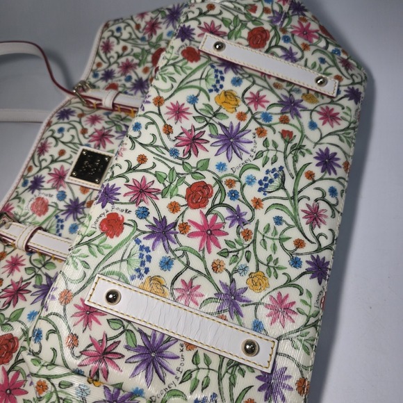 Dooney Bourke Botanical Floral Flowers Large East West Shopper Tote Bag Purse - Picture 14 of 16